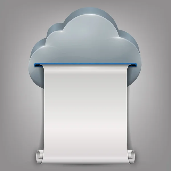 Cloud. Printed paper — Stock Vector