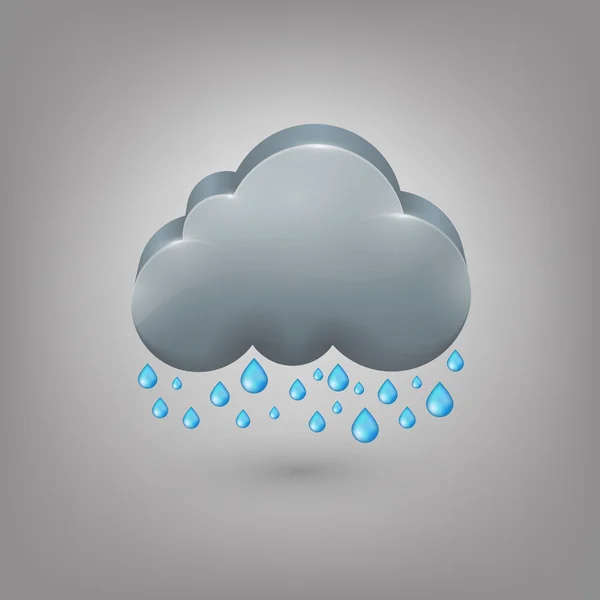 Εικόνα του καιρού. σύννεφο βροχής — Διανυσματικό Αρχείο