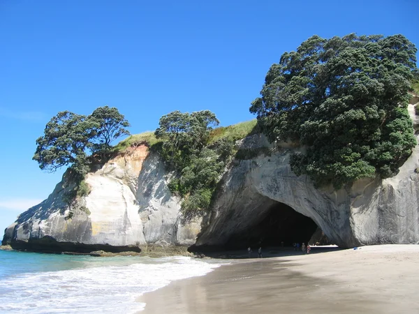 Plaża w zatoce Katedra, Nowa Zelandia — Zdjęcie stockowe