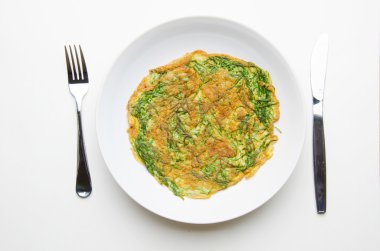 Fry Cha-om çanak üzerinde