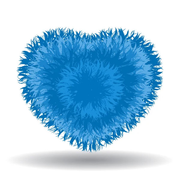 Großes weiches blaues Herz isoliert auf weißem Hintergrund — Stockvektor