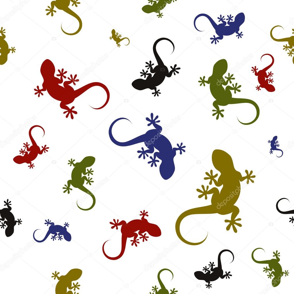 Vector seamless pattern with lizards