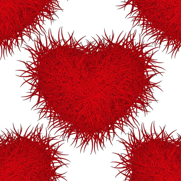 Monster red heart. Seamless pattern. Eps 10. — Stock Vector