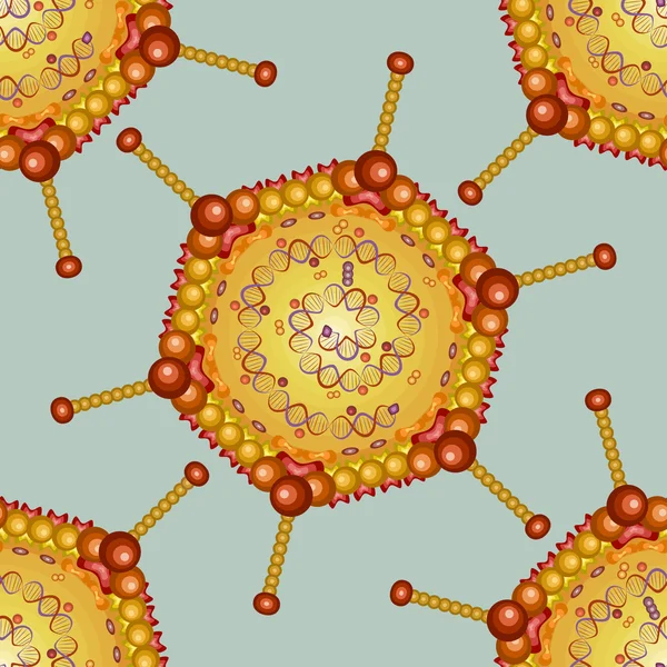 Virus Adeno. Patrón sin costuras. Eps 10 . — Archivo Imágenes Vectoriales