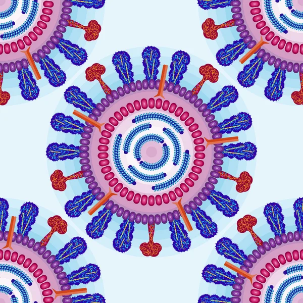 Virus de la influenza. Patrón sin costuras. Eps 10 . — Archivo Imágenes Vectoriales