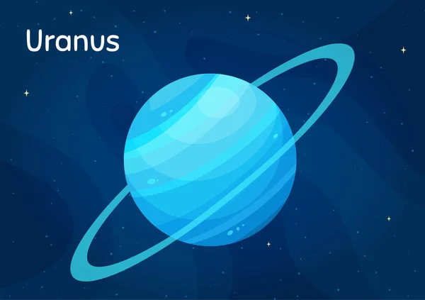 Comic Space Planet Uranus Vector Illustration Celestial Sphere Object Graphic — Stock Vector