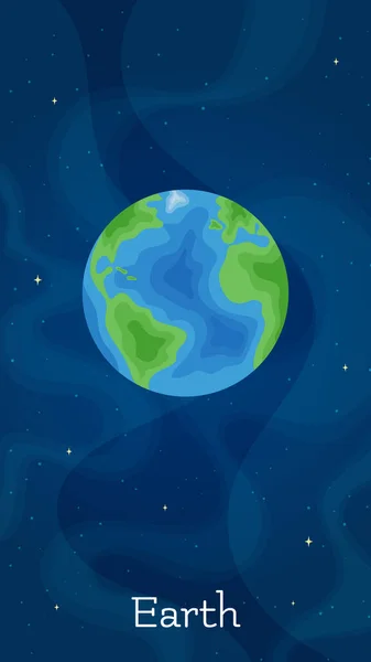 Zonnestelsel Planeet Aarde Vector Illustratie Astronomisch Object Kunst Concept Nacht — Stockvector