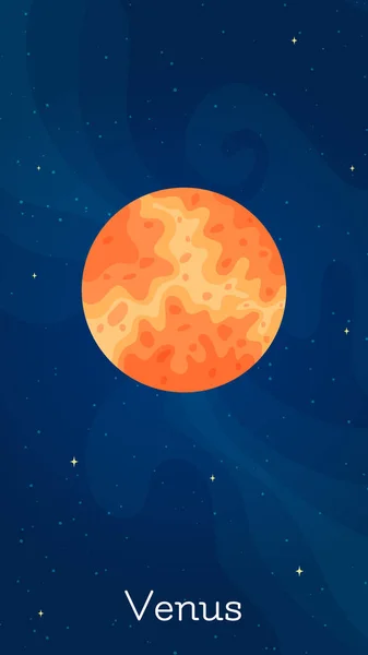 Cartoon Space Planet Venus Vector Illustration Celestial Object Art Concept — Stock Vector