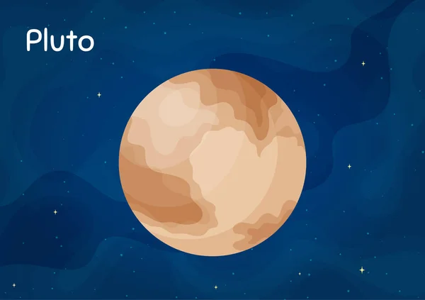 Comic Space Planet Pluto Vector Illustration Celestial Object Art Concept — Stock Vector