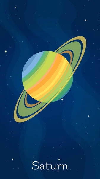 Star System Planet Saturn Vector Illustration Celestial Sphere Object Graphic — Stock Vector