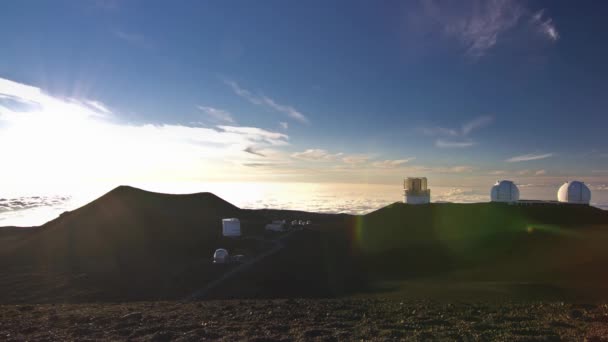 Mauna kea Sterrenwacht zonsondergang, timelapse, grote eiland, hawaii, usa — Stockvideo