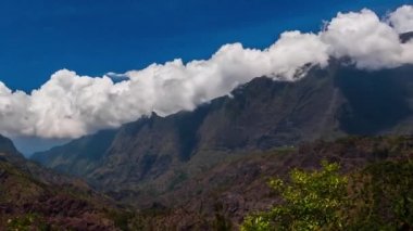 bulutlar timelapse dağ, cilaos, reunion