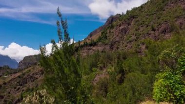 bulutlar timelapse dağ, cilaos, reunion