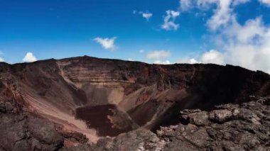 piton de la fournaise caldera gösterilen timelapse