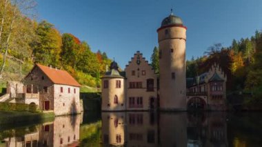 Mespelbrunn Kalesi, timelapse, spessart, Almanya