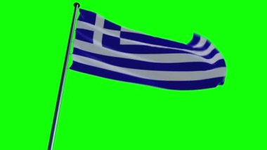 yeşil ekran ve alfa ile Yunanistan bayrağı
