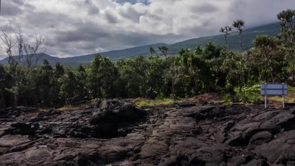 Wulkaniczne wybrzeża timelapse pan la Reunion, saint Philippe — Wideo stockowe