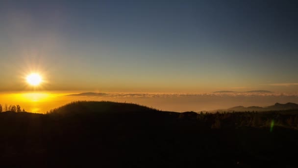 Teide słońca, timelapse, Teneryfa, Hiszpania — Wideo stockowe