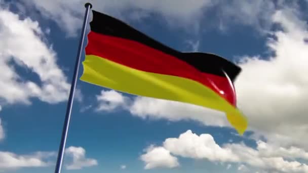 Bandera de Alemania animada sobre fondo — Vídeos de Stock