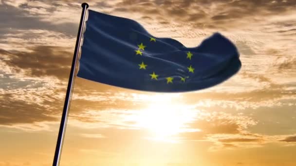 EU-Flagge, animiert auf verschiedenen Hintergründen — Stockvideo