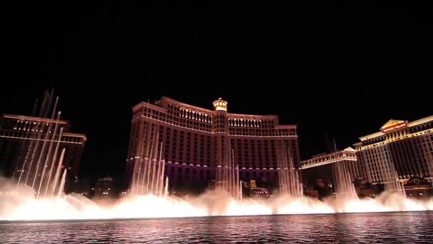 Bellagio fontány, jedna část kompletní show, las vegas — Stock video