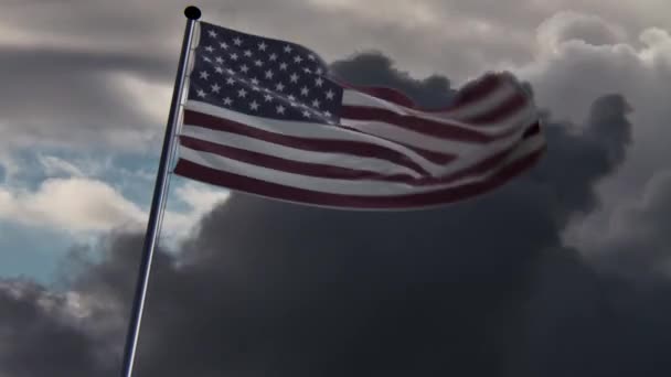 USA Flag, animated on a background — Stock Video