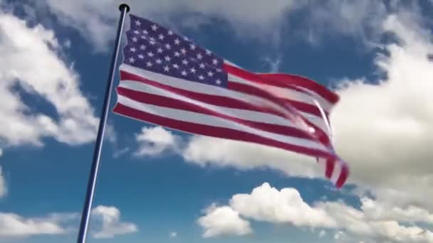 Флаг США, анимированный на заднем плане — стоковое видео