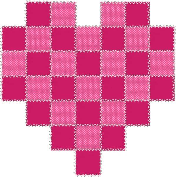 sıcak pembe ve kırmızı patchwork kalp