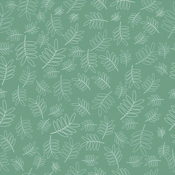 Vector Leaves Seamless Pattern Doodle Leaves Seamless Background — Stockvektor