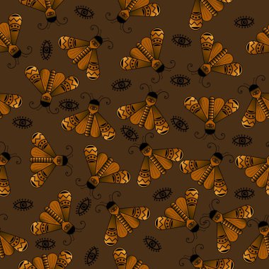 Böcekli vektörsüz desen, böceklerle kusursuz desen