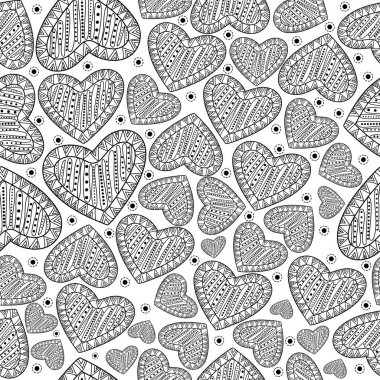 Kusursuz desenli Doodle kalpleri, Doodle kalbi, Sevgililer Günü