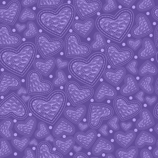Doodle Hearts Vector Hearts Naadloos Patroon Valentijnsdag — Stockvector