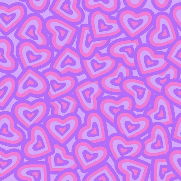 Cuori Doodle Cuore Vettoriale Senza Soluzione Continuità Modello Giorno San — Vettoriale Stock