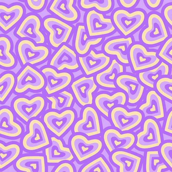 Cuori Doodle Cuore Vettoriale Senza Soluzione Continuità Modello Giorno San — Vettoriale Stock