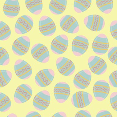 Vektör pürüzsüz desen, basit düz tasarım. Doğu yumurtaları, Bahar Paskalyası Kusursuz Şablon, Mutlu Paskalya Günleri