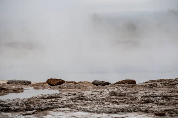 Pejzaż Pary Płynącej Złotego Kręgu Geysir — Zdjęcie stockowe