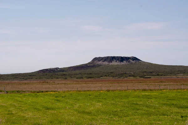 Paisagem Vulcão Extinto Cratera Eldborg Perto Borgarnes Islândia — Fotografia de Stock