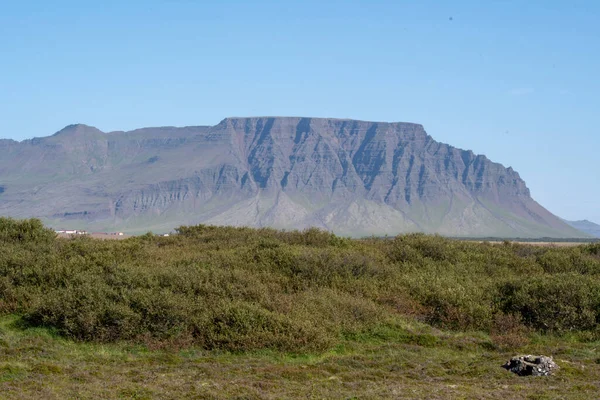 Krajobraz Gór Pobliżu Krateru Eldborg Koło Borgarnes Islandia — Zdjęcie stockowe