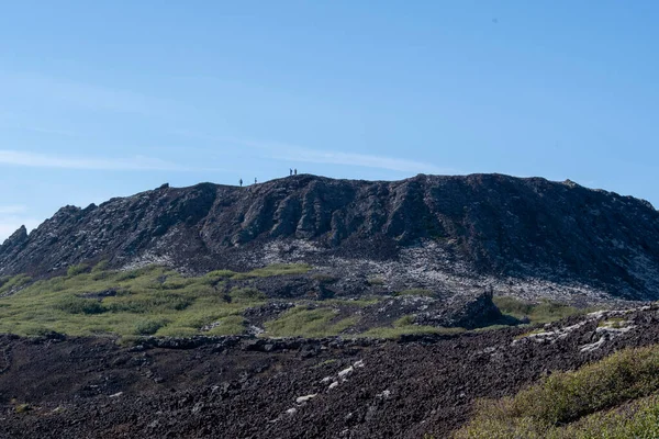Paisaje Cráter Eldborg Volcán Extinto Cerca Borgarnes Islandia Del Sur —  Fotos de Stock