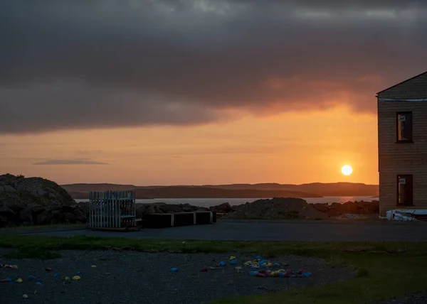 Landskap Kustnära Sommar Solnedgång Borgarnes Island — Stockfoto