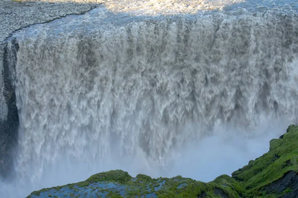 Landskap Vatten Kraschar Vid Detifoss Vattenfall Island — Stockfoto