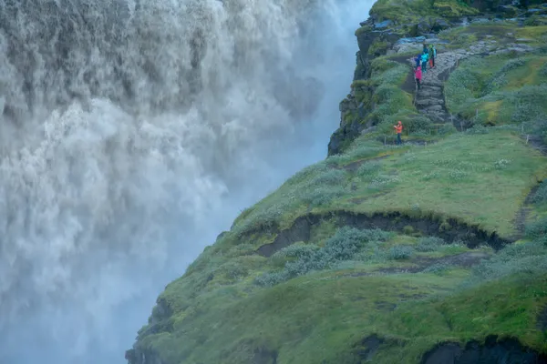 Paisaje Del Agua Que Estrella Cascada Detifoss Diamond Circle —  Fotos de Stock