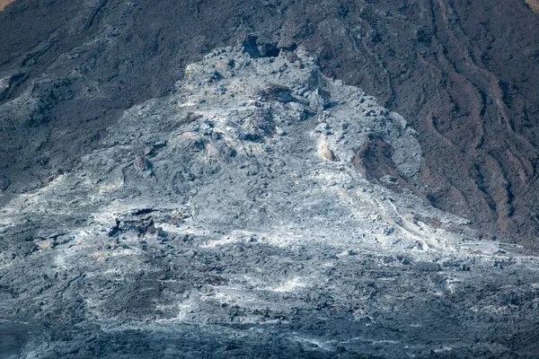 Krajobraz Rozległej Czarnej Stopionej Skały Lawy Wulkanie Fagradalsfjall — Zdjęcie stockowe