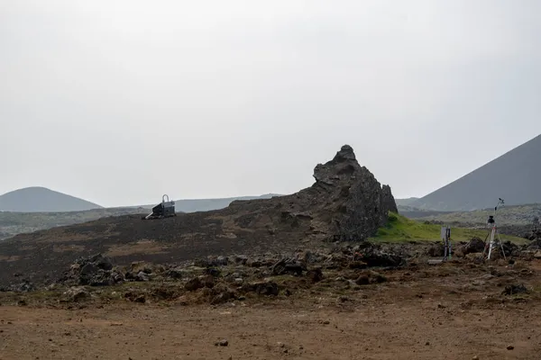 Τοπίο Βράχων Λάβας Στο Ηφαίστειο Fagradalsfjall — Φωτογραφία Αρχείου