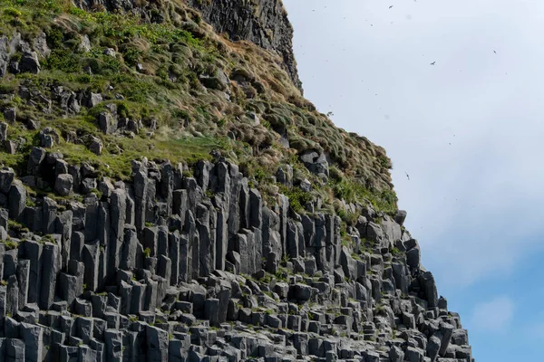 Paisaje Cueva Gigante Reynisfjara Black Sand Beach Vik Islandia — Foto de Stock