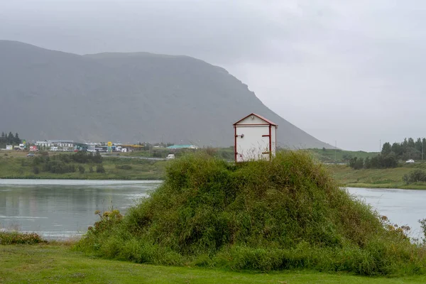 Tájkép Troll Ház Dombon Selfoss Izland — Stock Fotó