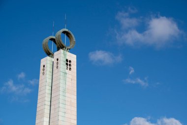 Lizbon 'daki Eduardo VII parkındaki heykel manzarası