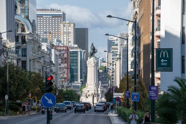 Landschaft Der Statue Von Marques Pombal Lissabon — Stockfoto