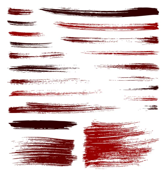 Vector red brush strokes — Stock Vector