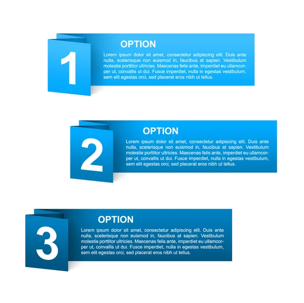 Vector blue paper option labels — Stock Vector